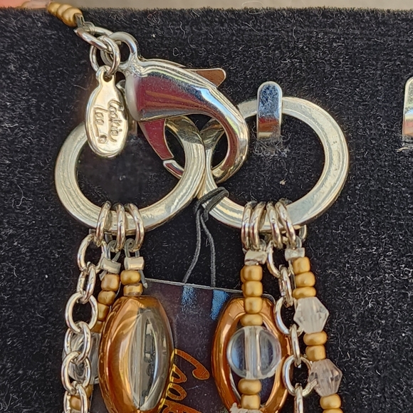 Cookie Lee Bronze and Silver Multi-Strand Necklace #89775 NWT - Picture 4 of 7